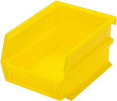 Triton - 5-3/8" Deep, Yellow Polypropylene Hopper Stacking Bin - 3" High x 4-1/8" Wide x 5-3/8" Long - Industrial Tool & Supply