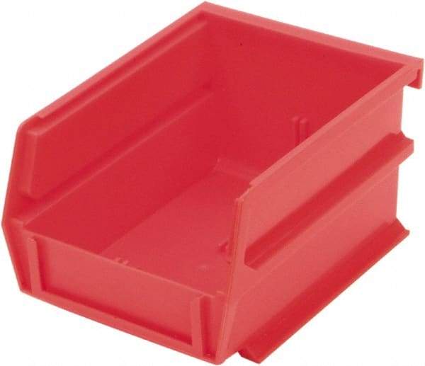 Triton - 5-3/8" Deep, Red Polypropylene Hopper Stacking Bin - 3" High x 4-1/8" Wide x 5-3/8" Long - Industrial Tool & Supply