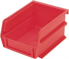 Triton - 5-3/8" Deep, Red Polypropylene Hopper Stacking Bin - 3" High x 4-1/8" Wide x 5-3/8" Long - Industrial Tool & Supply