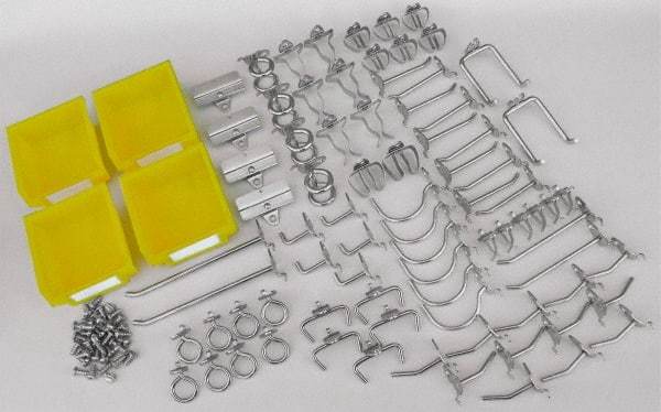 Triton - 83 Piece, Pegboard Hook Set - Zinc Alloy & Steel - Industrial Tool & Supply