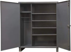 Durham - 5 Shelf Combination Storage Cabinet - Steel, 36" Wide x 24" Deep x 78" High, Gray - Industrial Tool & Supply