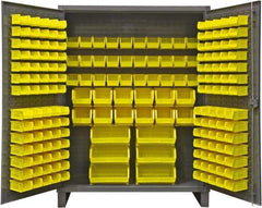 Durham - 198 Bin Storage Cabinet - Steel, 60" Wide x 24" Deep x 78" High, Gray - Industrial Tool & Supply