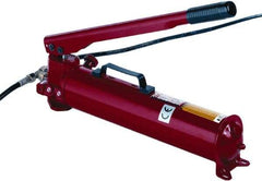 GKS - 2 Stage, 2" Piston Diam, 0.160 & 2.600 Cu In Per Stroke, Manual Hydraulic Pump - 152 Cu In Reservoir, 2-1/4" Piston Stroke, 435 psi First Stage, 7,542 psi Second Stage - Industrial Tool & Supply