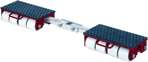 GKS - 39,600 Lb Capacity Steel Machine Dolly - 8.7" Long x 56.3" Wide x 4.3" High, 3.3" Wheels - Industrial Tool & Supply