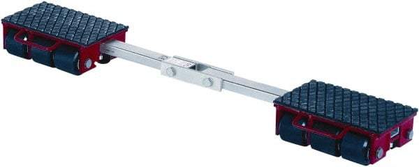 GKS - 19,800 Lb Capacity Steel Machine Dolly - 7.9" Long x 48-1/2" Wide x 4.3" High, 3.3" Wheels - Industrial Tool & Supply
