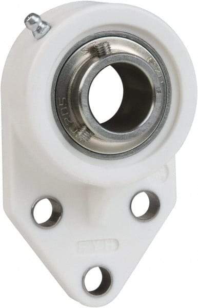 Value Collection - 1-1/4" ID, 5-15/32" OAL x 1-5/8" OAH 3 Bolt Flange Mounted Bearing - 2,540 Lb Static Cap, 4,383 Lb Dyn Cap, 1-7/8" Btw Mnt Hole Ctrs, 49/64" Base-to-Ctr Ht, Thermoplastic - Industrial Tool & Supply