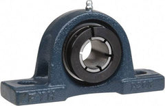 Value Collection - 1-3/16" ID, 6-1/2" OAL x 3-5/16" OAH Pillow Block - 2,540 Lb Static Cap, 4,383 Lb Dyn Cap, 4-3/4" Btw Mnt Hole Ctrs, 1-11/16" Base-to-Ctr Ht, Cast Iron - Industrial Tool & Supply