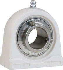 Value Collection - 1-1/4" ID, 4-11/32" OAL x 3-3/4" OAH Tapped Base - 3,462 Lb Static Cap, 5,777 Lb Dyn Cap, 3-1/4" Btw Mnt Hole Ctrs, 1-7/8" Base-to-Ctr Ht, Thermoplastic - Industrial Tool & Supply