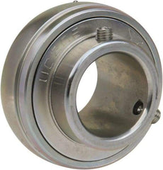 Value Collection - 1" ID x 2.047" OD, 3,147 Lb Dynamic Capacity, Ball Bearing Insert Insert Bearing - Zinc Chromate Plated Steel Insert, 0.669" Race Width, 1,764 Lb Static Capacity - Industrial Tool & Supply