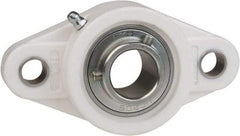 Value Collection - 1-7/16" ID, 6-15/32" OAL x 1-3/4" OAH 2-Bolt Flange Mounted Bearing - 3,462 Lb Static Cap, 5,777 Lb Dyn Cap, 5-1/8" Btw Mnt Hole Ctrs, 3/4" Base-to-Ctr Ht, Thermoplastic - Industrial Tool & Supply