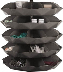 Durham - 10,000 Lb Capacity, 29" Deep x 66-5/16" High, Rotating Bin Rack - 1 Side, Gray Steel Bins - Industrial Tool & Supply