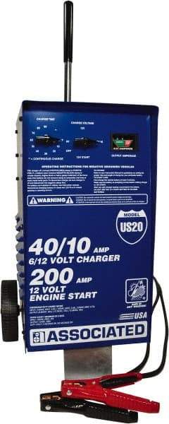 Associated Equipment - 6/12 Volt Automatic Charger - 40 Amps/10 Amps, 200 Starter Amps - Industrial Tool & Supply