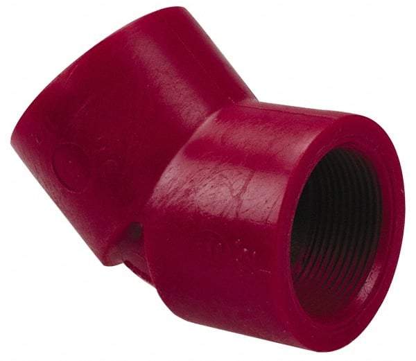 NIBCO - 1/2" PVDF Plastic Pipe 45° Elbow - Schedule 80, FIPT x FIPT End Connections - Industrial Tool & Supply