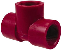 NIBCO - 1/2" PVDF Plastic Pipe Tee - Schedule 80, FIPT x FIPT x FIPT End Connections - Industrial Tool & Supply