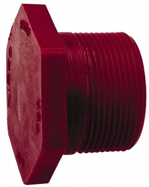 NIBCO - 1-1/2" PVDF Plastic Pipe Threaded Plug - Schedule 80, MIPT x MIPT End Connections - Industrial Tool & Supply