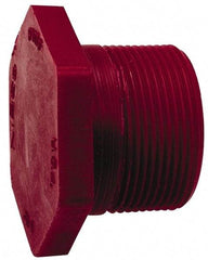 NIBCO - 1-1/2" PVDF Plastic Pipe Threaded Plug - Schedule 80, MIPT x MIPT End Connections - Industrial Tool & Supply