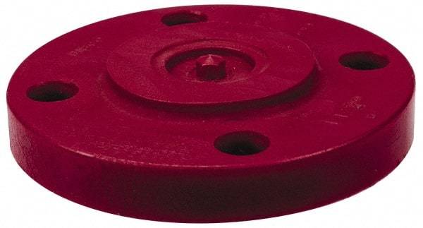NIBCO - 6" Pipe, 11" OD, PVDF Blind Pipe Flange - Schedule 80, Red - Industrial Tool & Supply