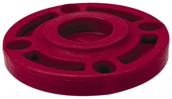 NIBCO - 4" Pipe, 9" OD, PVDF Blind Pipe Flange - Schedule 80, Red - Industrial Tool & Supply