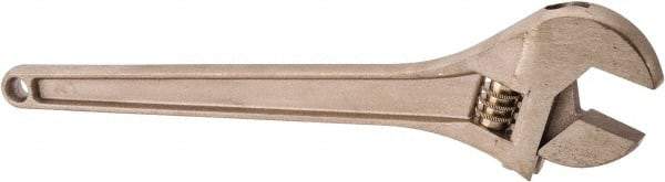 Ampco - 1-11/16" Jaw Capacity, 15" Nonsparking Adjustable Wrench - Aluminum Bronze, Plain Finish - Industrial Tool & Supply