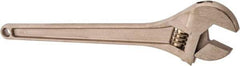 Ampco - 1-11/16" Jaw Capacity, 15" Nonsparking Adjustable Wrench - Aluminum Bronze, Plain Finish - Industrial Tool & Supply