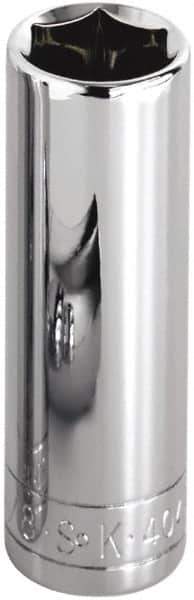 SK - 1/4", 1/4" Drive, Deep Hand Socket - 6 Points, Steel, Chrome Finish - Industrial Tool & Supply