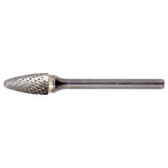 SF-51 Double Cut Solid Carbide Bur-Round Nose Tree Shape - Industrial Tool & Supply