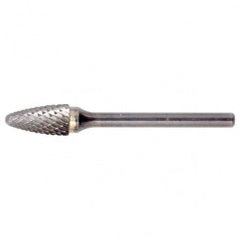 SF-51 Double Cut Solid Carbide Bur-Round Nose Tree Shape - Industrial Tool & Supply