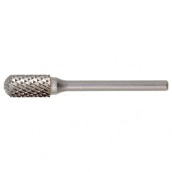 SC-2 Double Cut Solid Carbide Bur-Cylindrical with Ball Nose - Industrial Tool & Supply