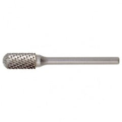 SC-2 Double Cut Solid Carbide Bur-Cylindrical with Ball Nose - Industrial Tool & Supply