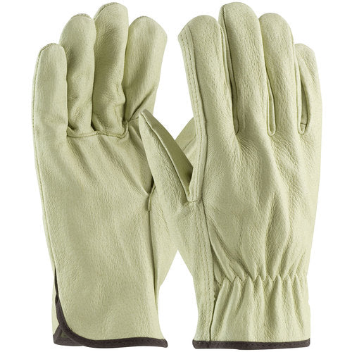 ‎70-301/L Leather Drivers Gloves - Top Grain Pigskin Leather Drivers - Economy Grade - Straight Thumb - Exact Industrial Supply