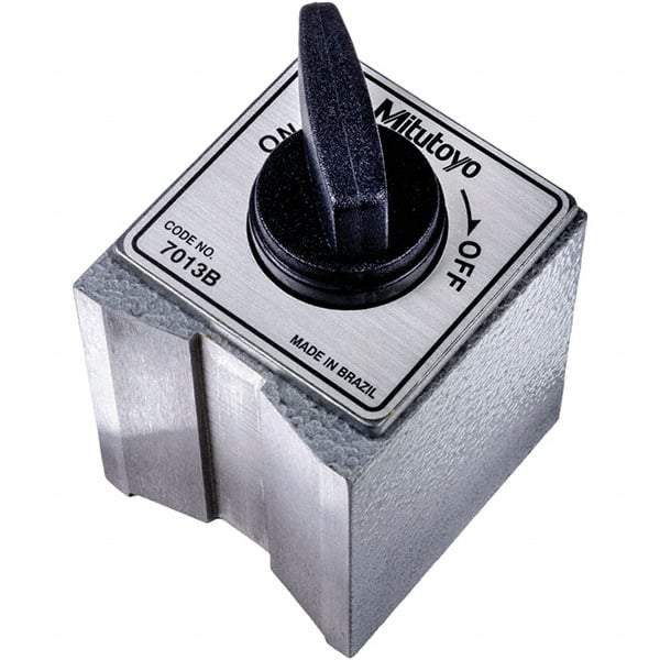 Mitutoyo - 58.5mm Long x 50mm Wide x 55mm High Fine Adjustment Magnetic Indicator Base with On/Off Switch - 600 N Magnetic Pull - Industrial Tool & Supply