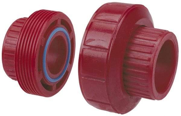 NIBCO - 1/2" PVDF Plastic Pipe Socket Union - Schedule 80, S x S End Connections - Industrial Tool & Supply