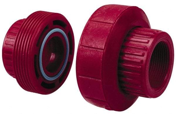 NIBCO - 1/2" PVDF Plastic Pipe Threaded Union - Schedule 80, FIPT x FIPT End Connections - Industrial Tool & Supply