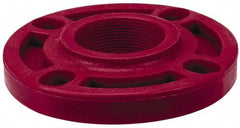 NIBCO - 2" Pipe, 6" OD, PVDF Threaded Pipe Flange - Schedule 80, Red - Industrial Tool & Supply