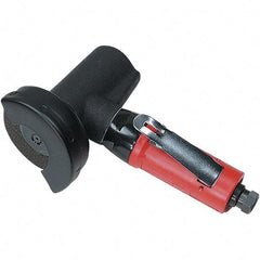 Autobrade Red - 3" Wheel Diam, 20,000 RPM, Pneumatic Cutoff & Cutoff-Grinder Tool - Right Angle Handle, 1/4 NPT Inlet - Industrial Tool & Supply