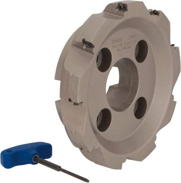 Iscar - 9 Inserts, 8" Cut Diam, 2-1/2" Arbor Diam, 0.56" Max Depth of Cut, Indexable Square-Shoulder Face Mill - 0/90° Lead Angle, 2-1/2" High, AD..1505.. & HM90 AD..1505.. Insert Compatibility, Series HM90 - Industrial Tool & Supply
