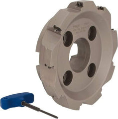 Iscar - 9 Inserts, 8" Cut Diam, 2-1/2" Arbor Diam, 0.56" Max Depth of Cut, Indexable Square-Shoulder Face Mill - 0/90° Lead Angle, 2-1/2" High, AD..1505.. & HM90 AD..1505.. Insert Compatibility, Series HM90 - Industrial Tool & Supply