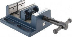 Gibraltar - 3" Jaw Opening Capacity x 1-1/8" Throat Depth, Horizontal Drill Press Vise - 3" Wide Jaw, Stationary Base, Standard Speed, 6-9/16" OAL x 2-7/16" Overall Height, Cast Iron - Industrial Tool & Supply