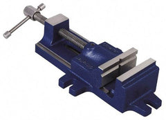 Gibraltar - 4" Jaw Opening Capacity x 1-1/2" Throat Depth, Horizontal Drill Press Vise - 3-1/2" Wide Jaw, Stationary Base, Standard Speed, 12-1/2" OAL, Cast Iron - Industrial Tool & Supply
