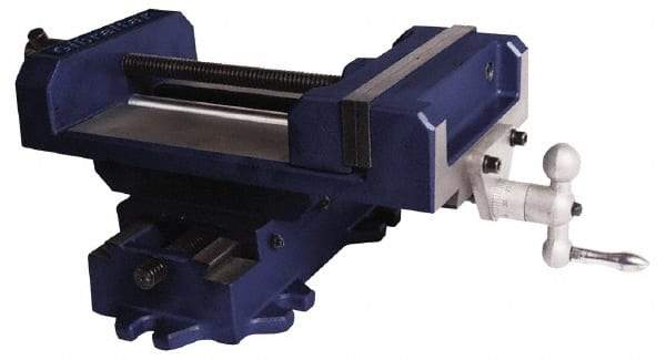 Gibraltar - 8" Jaw Opening Capacity x 2" Throat Depth, Horizontal Drill Press Vise - 8" Wide Jaw, Cross Slide Base, Standard Speed, 8" OAL x 7-1/4" Overall Height, Cast Iron - Industrial Tool & Supply
