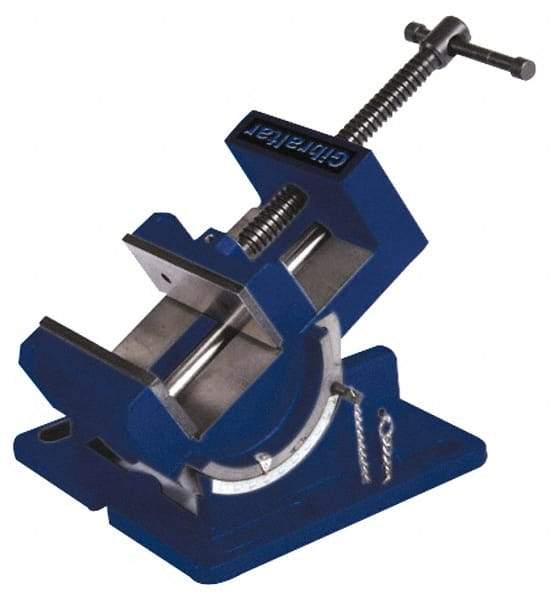 Gibraltar - 3" Jaw Width, 3" Jaw Opening Capacity, Angle Stationary Machine Vise - Manual Operation, 1 Station, 8-5/8" Long x 4-1/8" High x 1-1/8" Deep, 1-1/8" Jaw Height - Industrial Tool & Supply