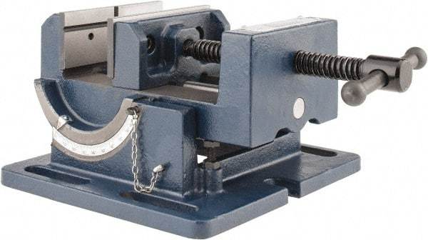 Gibraltar - 4" Jaw Width, 4" Jaw Opening Capacity, Angle Stationary Machine Vise - Manual Operation, 1 Station, 9-7/16" Long x 4-1/2" High x 1-1/2" Deep, 1-1/2" Jaw Height - Industrial Tool & Supply