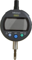 Mitutoyo - 0 to 12.7mm Range, 0.00005" Graduation, Electronic Drop Indicator - Lug-on-center Back, Accurate to 0.0001", English & Metric System, LCD Display - Industrial Tool & Supply