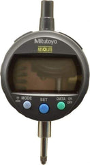 Mitutoyo - 0 to 12.7mm Range, 0.0005" Graduation, Electronic Drop Indicator - Lug-on-center Back, Accurate to 0.001", English & Metric System, LCD Display - Industrial Tool & Supply
