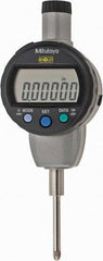 Mitutoyo - 0 to 1" Range, 0.00005" Graduation, Electronic Drop Indicator - Flat Back, Accurate to 0.0001", English & Metric System, LCD Display - Industrial Tool & Supply