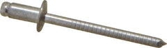 RivetKing - Size 52 Dome Head Stainless Steel Open End Blind Rivet - Stainless Steel Mandrel, 0.02" to 1/8" Grip, 0.312" Head Diam, 0.16" to 0.164" Hole Diam, 0.3" Length Under Head, 5/32" Body Diam - Industrial Tool & Supply