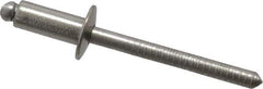 RivetKing - Size 64 Dome Head Stainless Steel Open End Blind Rivet - Stainless Steel Mandrel, 0.188" to 1/4" Grip, 3/8" Head Diam, 0.192" to 0.196" Hole Diam, 0.45" Length Under Head, 3/16" Body Diam - Industrial Tool & Supply