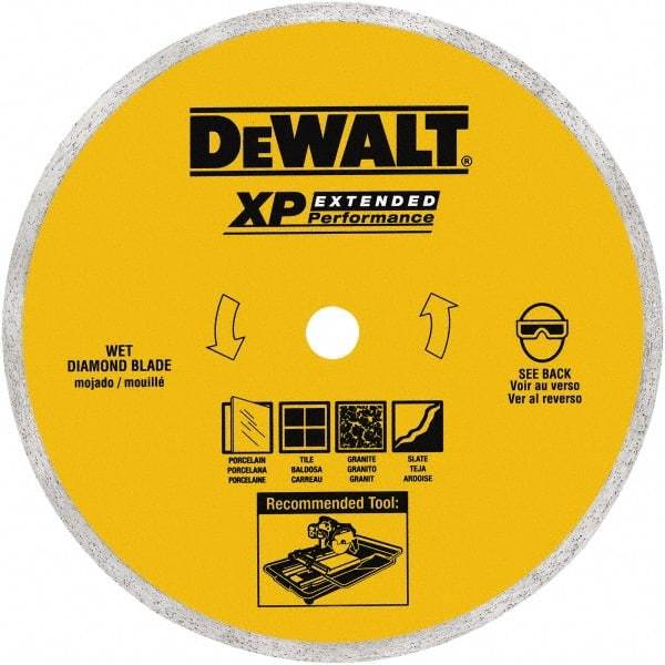 DeWALT - 8" Diam, 5/8" Arbor Hole Diam, Wet & Dry Cut Saw Blade - Diamond-Tipped, Standard Round Arbor - Industrial Tool & Supply
