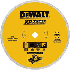 DeWALT - 8" Diam, 5/8" Arbor Hole Diam, Wet & Dry Cut Saw Blade - Diamond-Tipped, Standard Round Arbor - Industrial Tool & Supply
