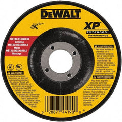 DeWALT - 24 Grit, 9" Wheel Diam, 1/4" Wheel Thickness, 7/8" Arbor Hole, Type 27 Depressed Center Wheel - Zirconia Alumina, Resinoid Bond, 6,600 Max RPM, Compatible with Angle Grinder - Industrial Tool & Supply